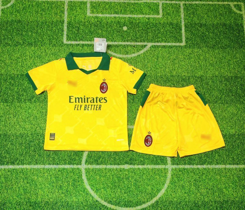 Kids-AC Milan 25/26 Third Yellow Soccer Jersey
